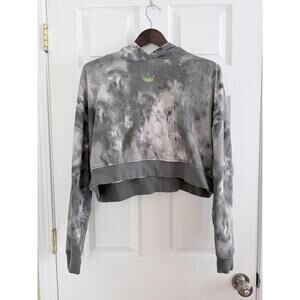 Adidas Originals Cropped Tie Dye Hoodie Gray Size Large